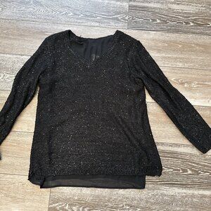 NWT Apt 9 Woman Sz 0X Gorgeous Black Sweater w Sequin Accents